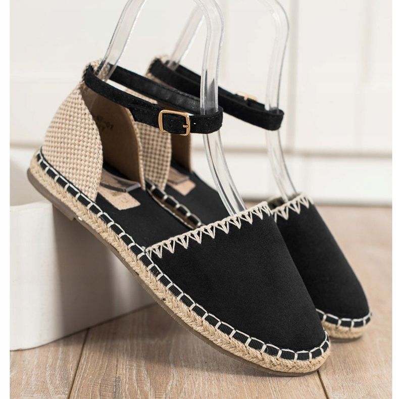 Goodin Espadrilles Noires En Daim beige le noir 1