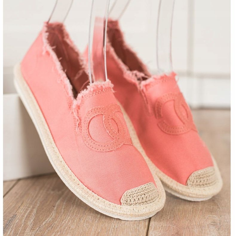 SHELOVET Espadrilles textiles rose 1