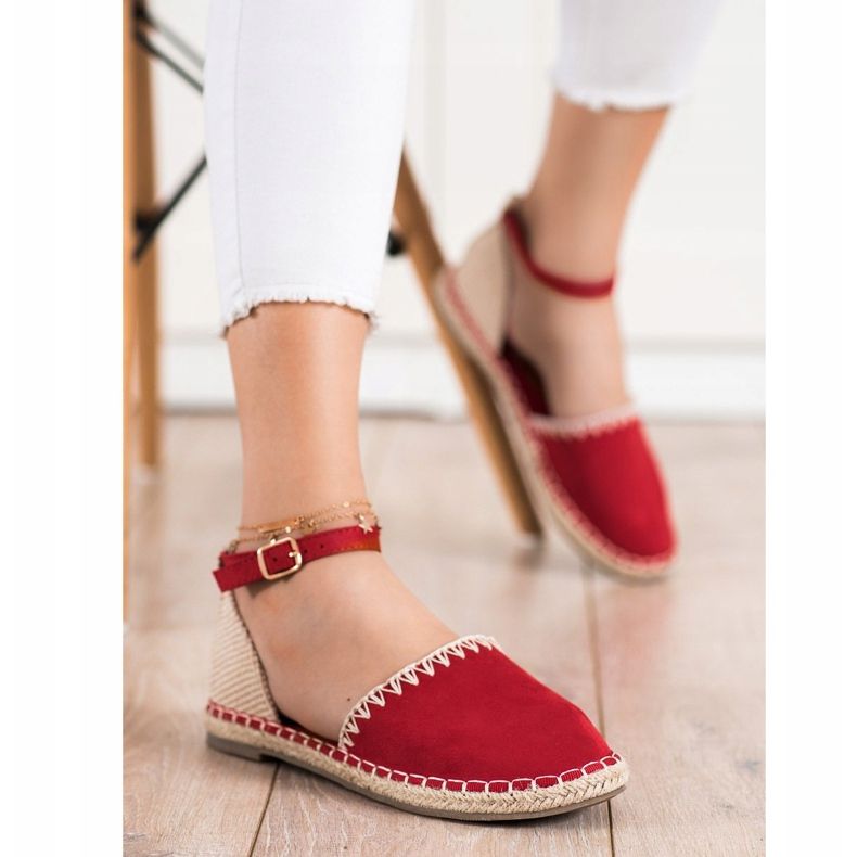 Goodin Espadrilles Rouges En Daim beige 1