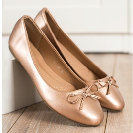 Diamantique Ballerines classiques doré 2