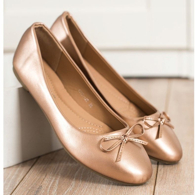 Diamantique Ballerines classiques d'or 2