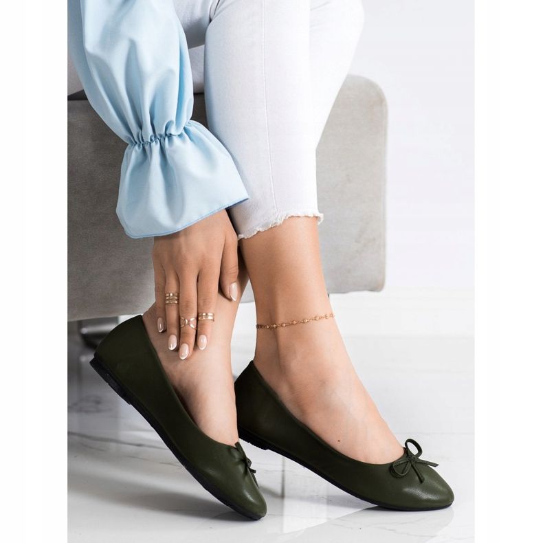 Diamantique Ballerines classiques vert 1