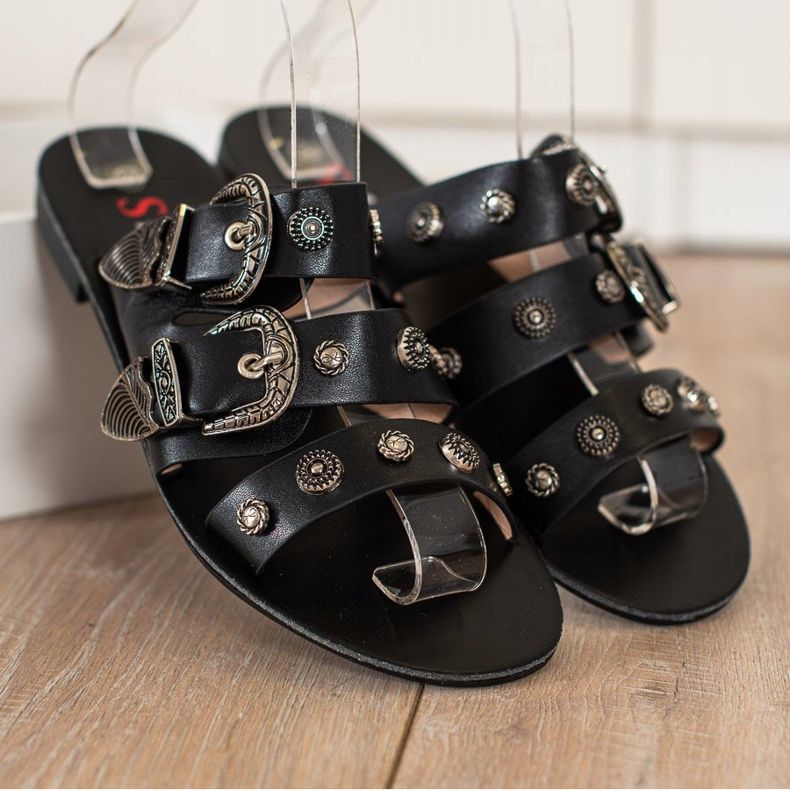 Seastar Pantoufles Élégantes Avec Boucles noir 1