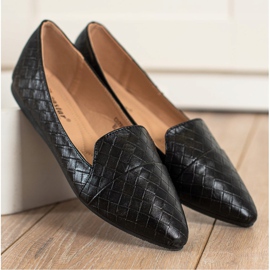 Seastar Ballerines à la mode avec cuir écologique le noir 2