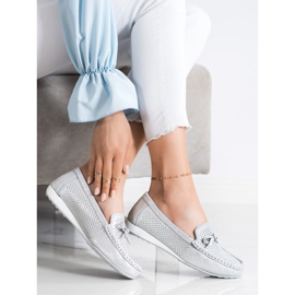 Goodin Chaussures en cuir avec un nœud argent gris 1 Goodin Chaussures en cuir avec un nœud argent gris 1