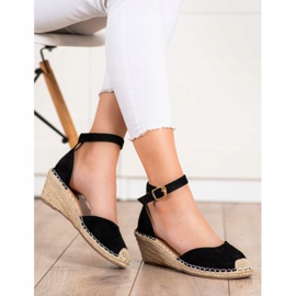 SHELOVET Espadrilles Compensées le noir 1
