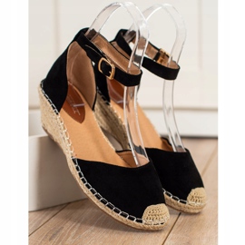 SHELOVET Espadrilles Compensées le noir 2