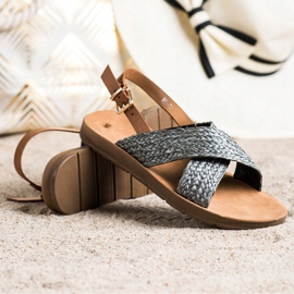 SHELOVET Sandales tressées confortables le noir 1 SHELOVET Sandales tressées confortables le noir 1