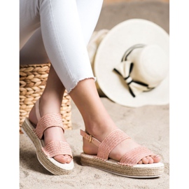 SHELOVET Sandales tressées sur la plate-forme rose 2