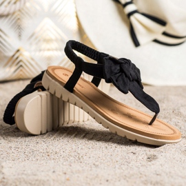 SHELOVET Tongs Sandales Avec Un Noeud noir 1