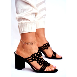Pantoufles Pour Femmes À Talons Hauts Sergio Leone Noir SK031 le noir 4