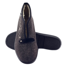 Chaussons isolants pour femmes Befado 031d027 brun gris 3