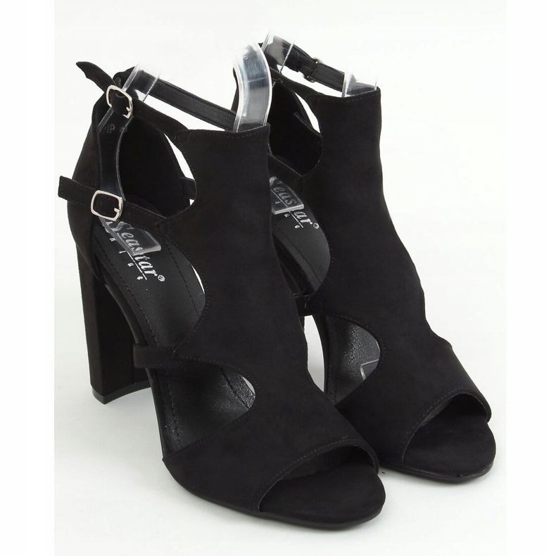 Sandales à talons noires NS111P Noir le noir 1