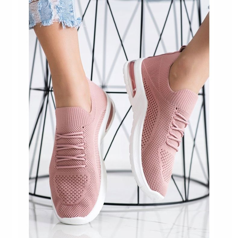 Diamantique Chaussures de sport roses 1