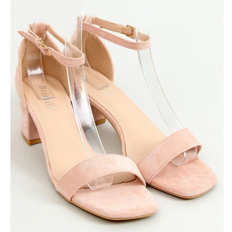 Sandales à talons bas rose X503-21SA-2 Rose 1