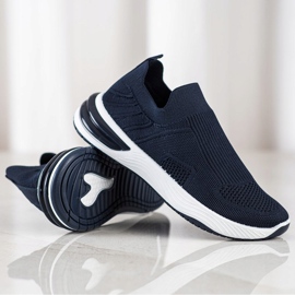 SHELOVET Baskets à enfiler ajourées bleu marine bleu 1