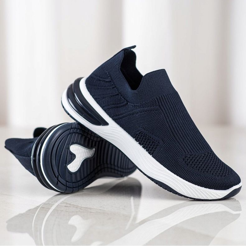 SHELOVET Baskets à enfiler ajourées bleu marine bleu 1