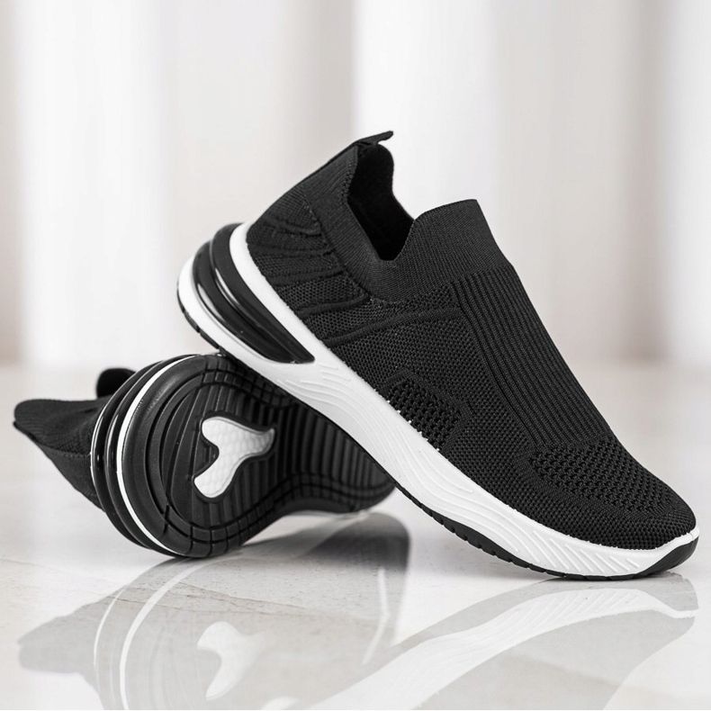SHELOVET Baskets à enfiler ajourées le noir 1