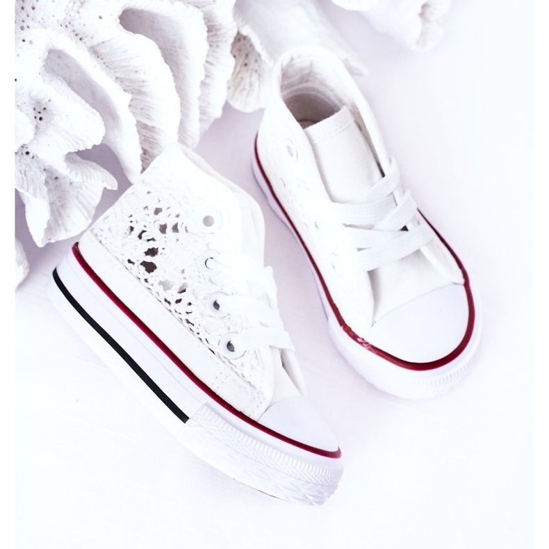 Baskets Montantes Enfant Avec Dentelle Blanc Roly-Poly 2