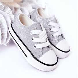 Baskets Enfant Paillettes Argentées Bling-Bling 1