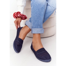 Baskets Ajourées Slip-On Bleu Marine Chillout 3