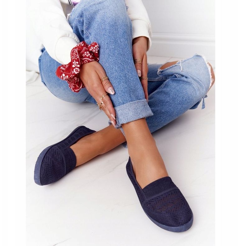 Baskets Ajourées Slip-On Bleu Marine Chillout 1