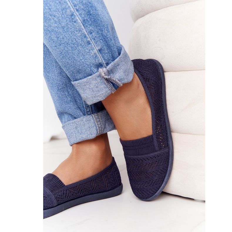 Baskets Ajourées Slip-On Bleu Marine Chillout 2