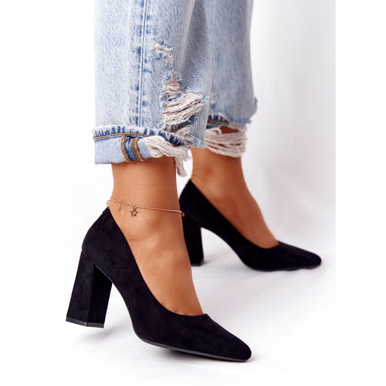 Escarpins En Daim Sur Une Barre Sergio Leone PB216 Noir le noir 3