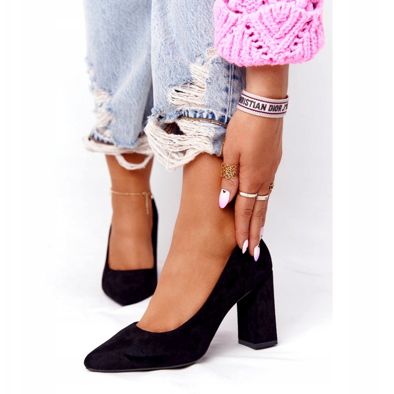 Escarpins En Daim Sur Une Barre Sergio Leone PB216 Noir le noir 5