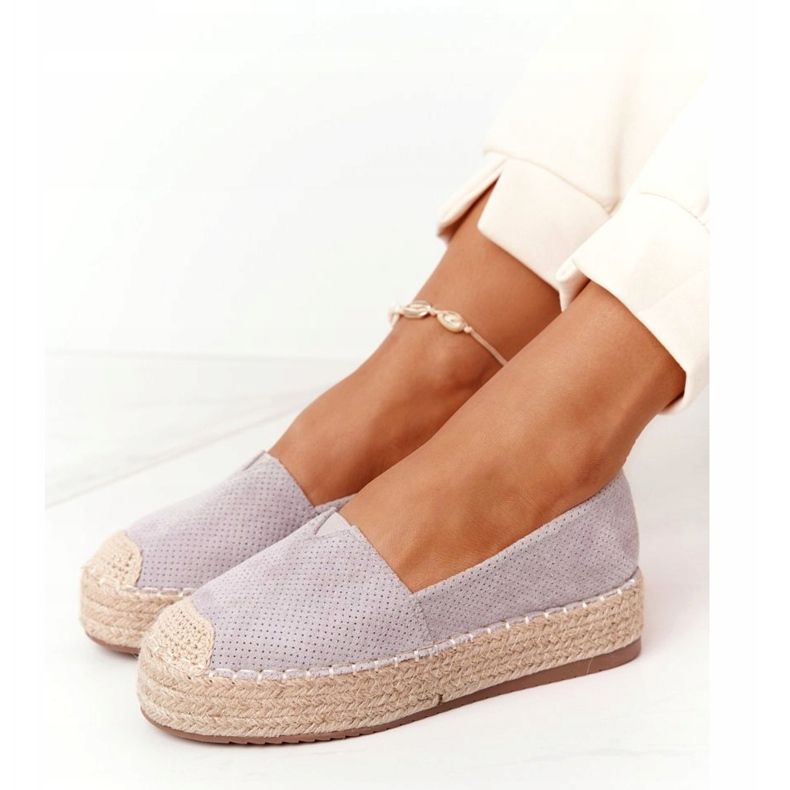 Espadrilles On The Straw Platform BL1922 Grey Highway gris 1