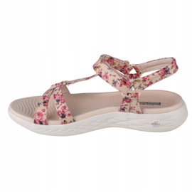 Skechers On The Go 600 Fleur W 140018-NTMT Sandales beige rouge violet rose 1 Skechers On The Go 600 Fleur W 140018-NTMT Sandales beige rouge violet rose 1