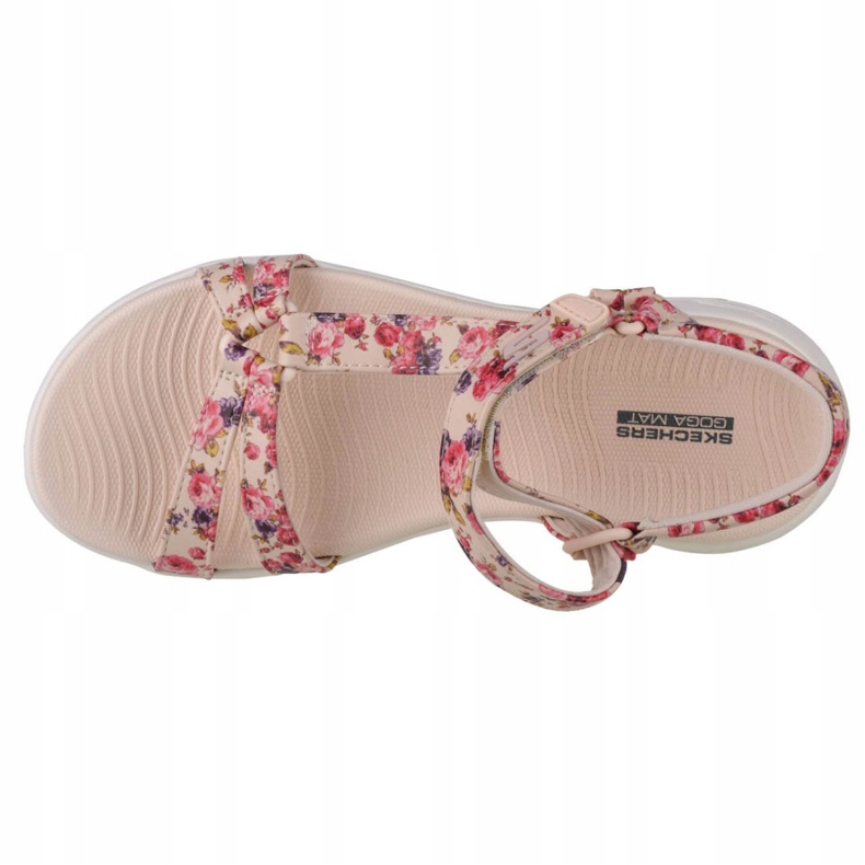Skechers On The Go 600 Fleur W 140018-NTMT Sandales beige rouge violet rose 2 Skechers On The Go 600 Fleur W 140018-NTMT Sandales beige rouge violet rose 2