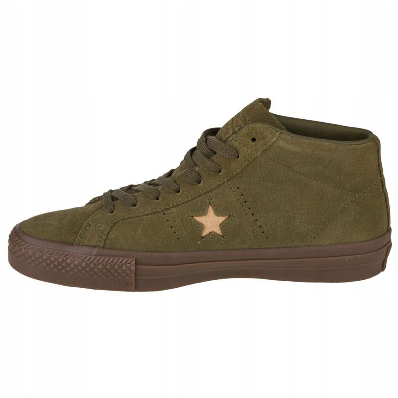 Chaussures Converse One Star Pro Suede Mid M 157869C vert 1