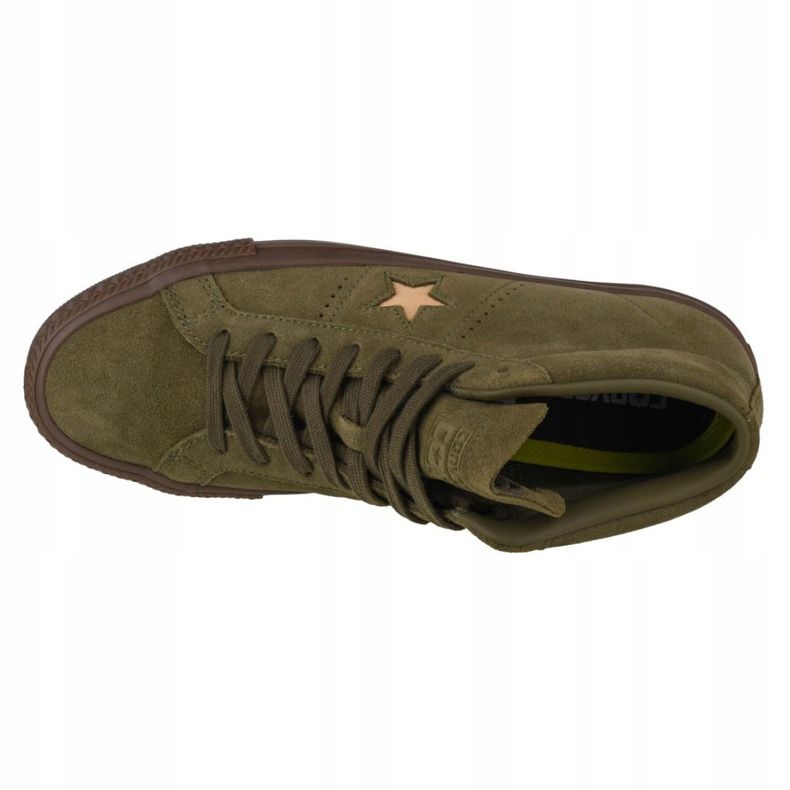 Chaussures Converse One Star Pro Suede Mid M 157869C vert 2