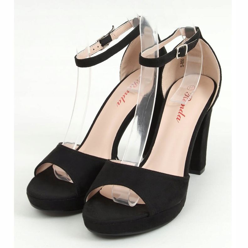 Noir S-850 Sandales à plateforme noires 1