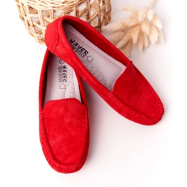 PH1 Mocassins Femme Rouge San Marino en daim 5