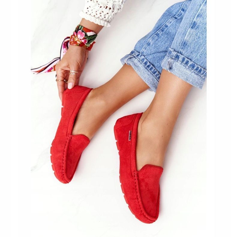 PH1 Mocassins Femme Rouge San Marino en daim 2