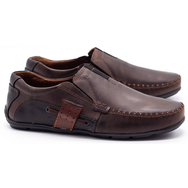 Mario Pala Moccasins en cuir masculin 834 brun 1