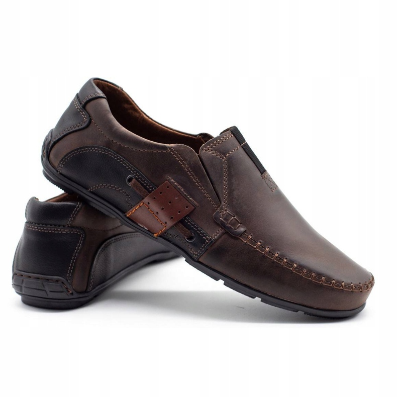 Mario Pala Moccasins en cuir masculin 834 brun 2
