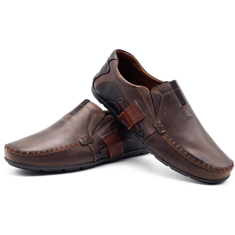 Mario Pala Moccasins en cuir masculin 834 brun 4