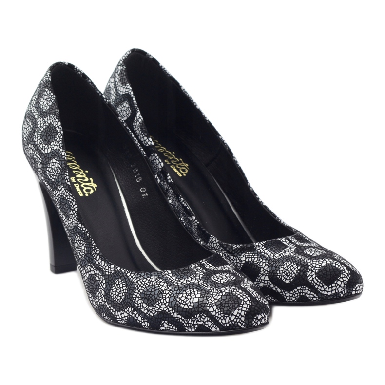 Espinto Escarpins sur un talon noir / blanc 4