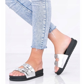 Chaussons argentés avec boucles décoratives Go Crazy 1