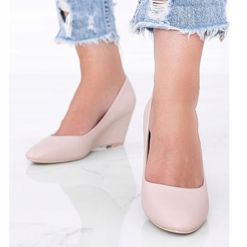 Escarpins compensés Caffe rose 1