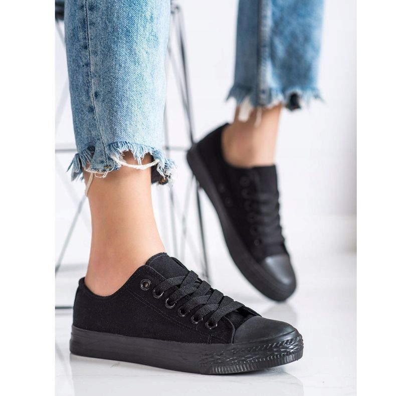 SHELOVET Baskets noires de sport le noir 2