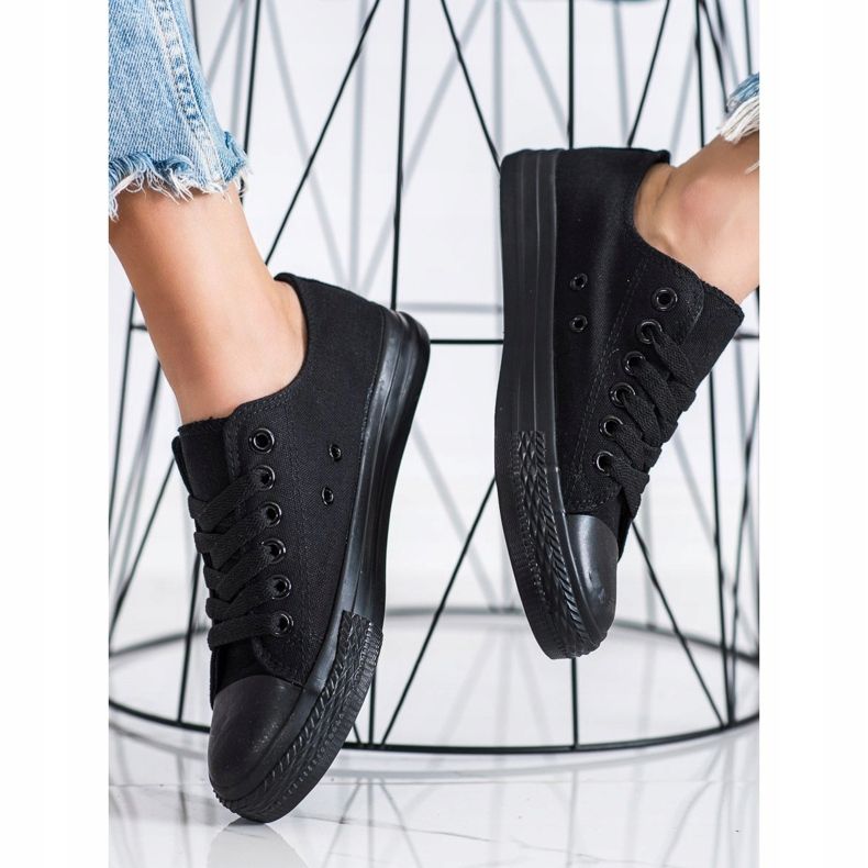 SHELOVET Baskets noires de sport le noir 1