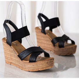 Sea Elves Sandales légères à enfiler le noir 2