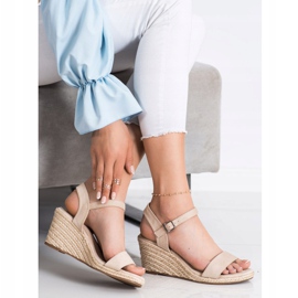 Sandales classiques à semelle compensée VINCEZA beige 2