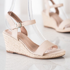 Sandales classiques à semelle compensée VINCEZA beige 3