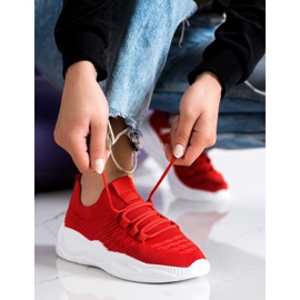 SHELOVET Baskets textiles classiques rouge 2