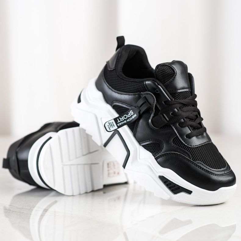 Sweet Shoes Baskets mode sport noir 1